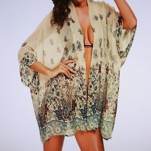 Women's Chiffon Kimono Cardigan Beach Swim Cover